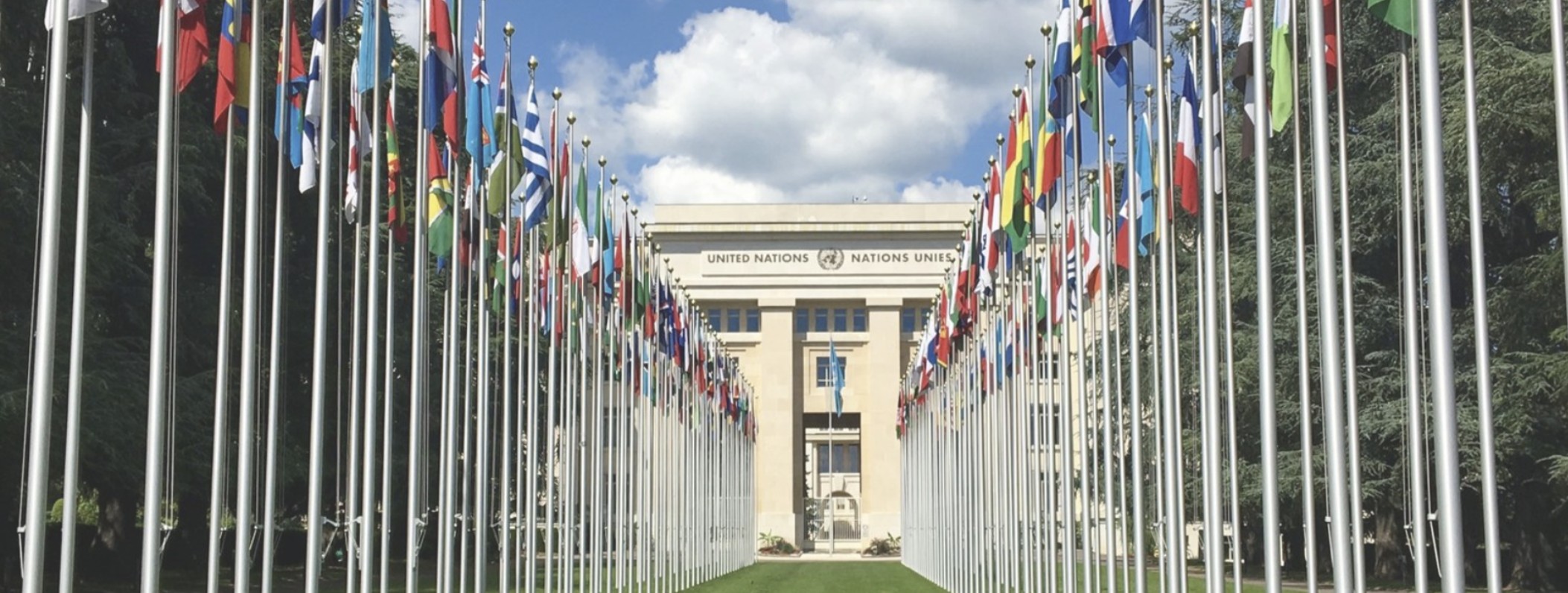 UN International Flags Placed Side By Side