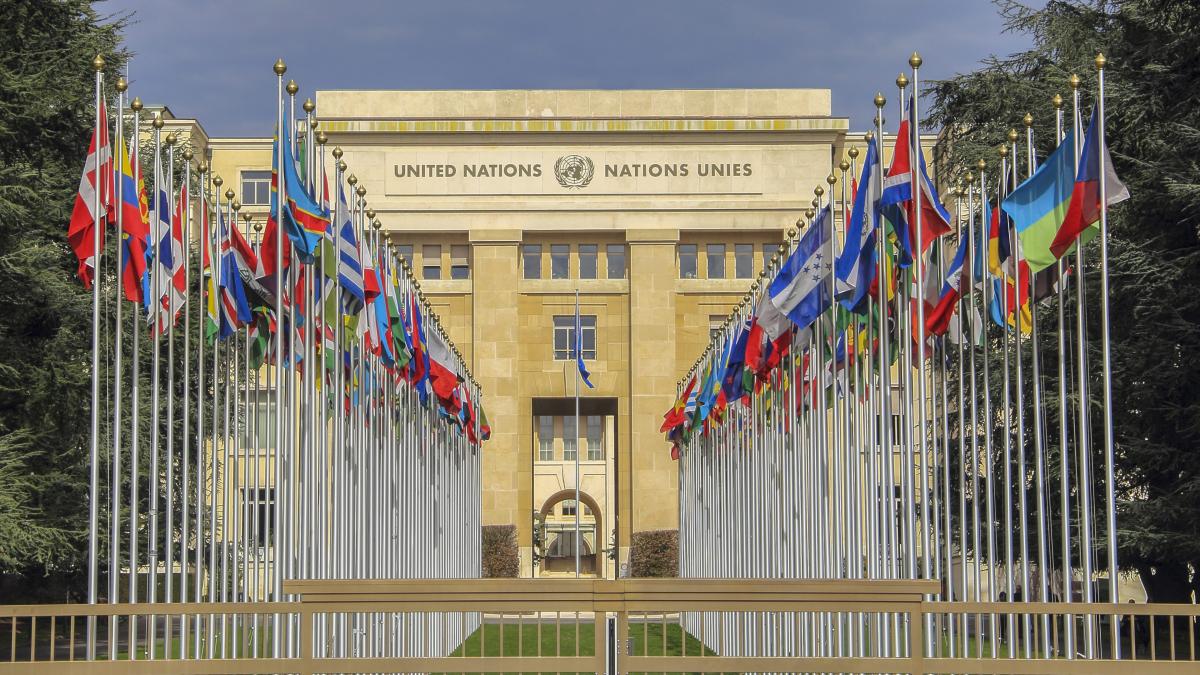 United Nations Geneva Building Flag Display